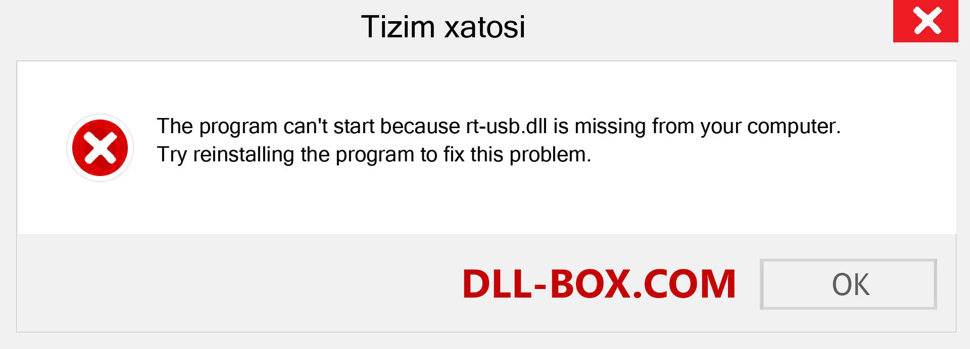 rt-usb.dll fayli yo'qolganmi?. Windows 7, 8, 10 uchun yuklab olish - Windowsda rt-usb dll etishmayotgan xatoni tuzating, rasmlar, rasmlar